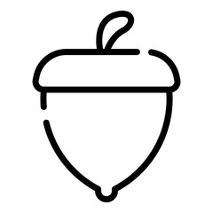 Botanical acorn icon. Outline botanical acorn vector icon for web design isolated on white background