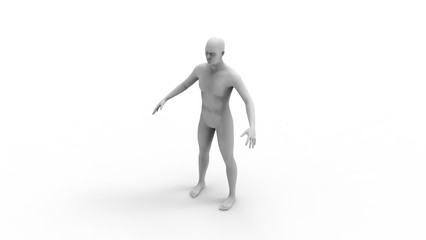 3d rendering of a human model isolated in white background