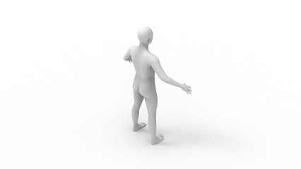 3d rendering of a human model isolated in white background