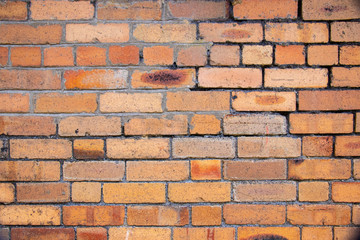 Orange brick wall surface background texture