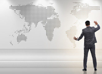 Businessman in artificial intelligence concept