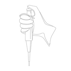 Autoclavable pipette, vector illustration, lining
