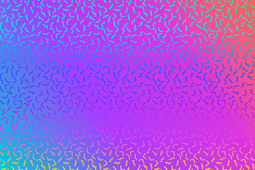 Abstract background with 80s memphis geometics style pattern and vibrant psychedelic colors