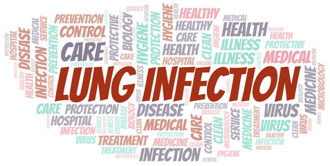 Obraz premium Lung Infection word cloud vector made with text only.