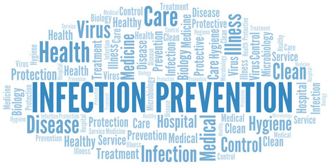 Fototapeta premium Infection Prevention word cloud vector made with text only.