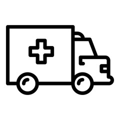 Medical ambulance icon. Outline medical ambulance vector icon for web design isolated on white background