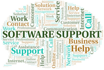 Fototapeta premium Software Support word cloud vector made with text only.