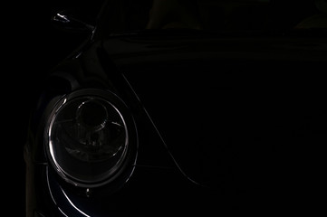 Obraz na płótnie Canvas Car silhouette on black background.