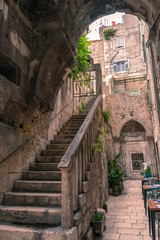 Fototapeta na wymiar Courtyard in the old town of Split, Croatia