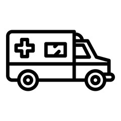 Rescue ambulance icon. Outline rescue ambulance vector icon for web design isolated on white background