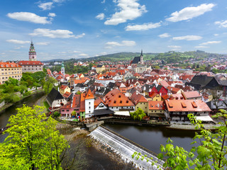 Fototapeta na wymiar Cesky Krumlov cityscape with Castle and old town, Czech Republic