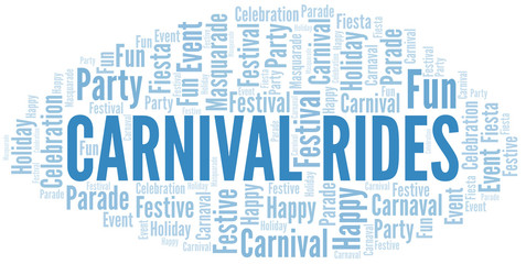 Fototapeta premium Carnival Rides word cloud vector made with text only.