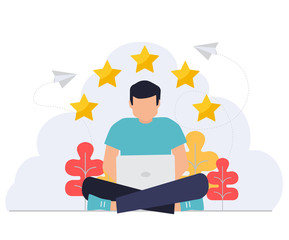 best estimate of performance concept, score of five points, vector illustration