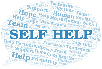 Fototapeta premium Self Help word cloud. Vector made with text only.
