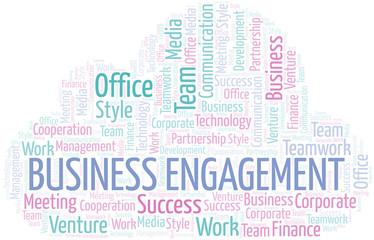 Fototapeta premium Business Engagement word cloud. Collage made with text only.