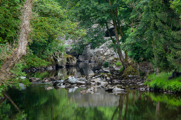 River Conwy at Betws Y Coed. - obrazy, fototapety, plakaty