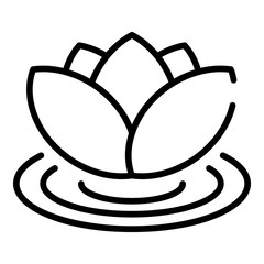 Lotus on water icon. Outline lotus on water vector icon for web design isolated on white background - obrazy, fototapety, plakaty