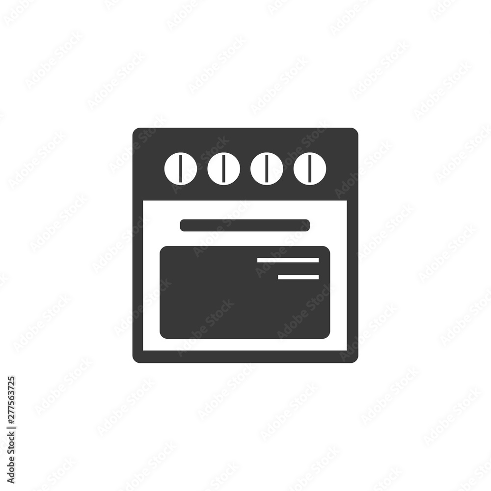 Aufkleber stove oven icon template black color editable. microphone symbol vector sign isolated on white backg