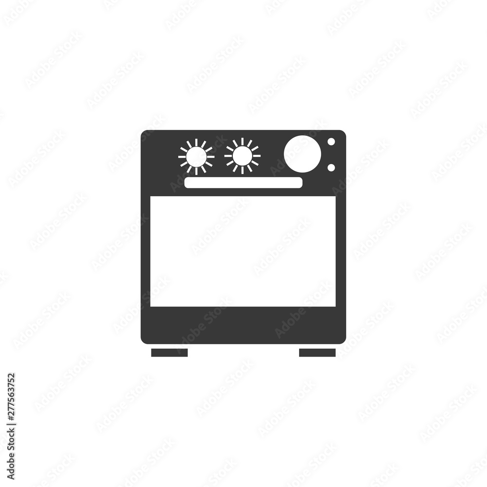 Poster Stove oven icon template black color editable. Microphone symbol vector sign isolated on white background. Simple logo vector illustration for graphic and web design.