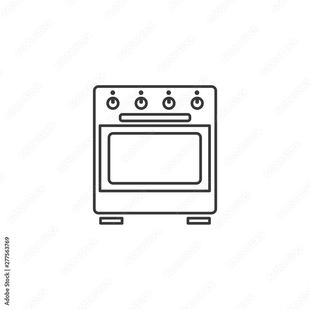 Poster Stove oven icon template black color editable. Microphone symbol vector sign isolated on white background. Simple logo vector illustration for graphic and web design.