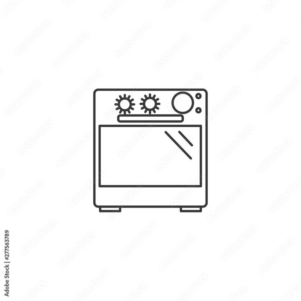 Aufkleber stove oven icon template black color editable. microphone symbol vector sign isolated on white backg