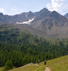 Fototapeta na wymiar Wanderung in den Bergen - Ultental bei Meran