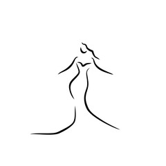 lady dress line illustration vector 
