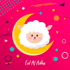 Muslim community festival Eid al Adha Mubarak beautiful greeting card with stars, Sacrifice Feast eid al adha, eid al adha mubarak, festive card, eid al adha design