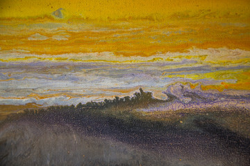 Abstract oil painting, close up details
