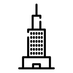 Finance building icon. Outline finance building vector icon for web design isolated on white background