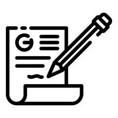 Sign finance contract icon. Outline sign finance contract vector icon for web design isolated on white background