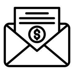 Mail tax letter icon. Outline mail tax letter vector icon for web design isolated on white background