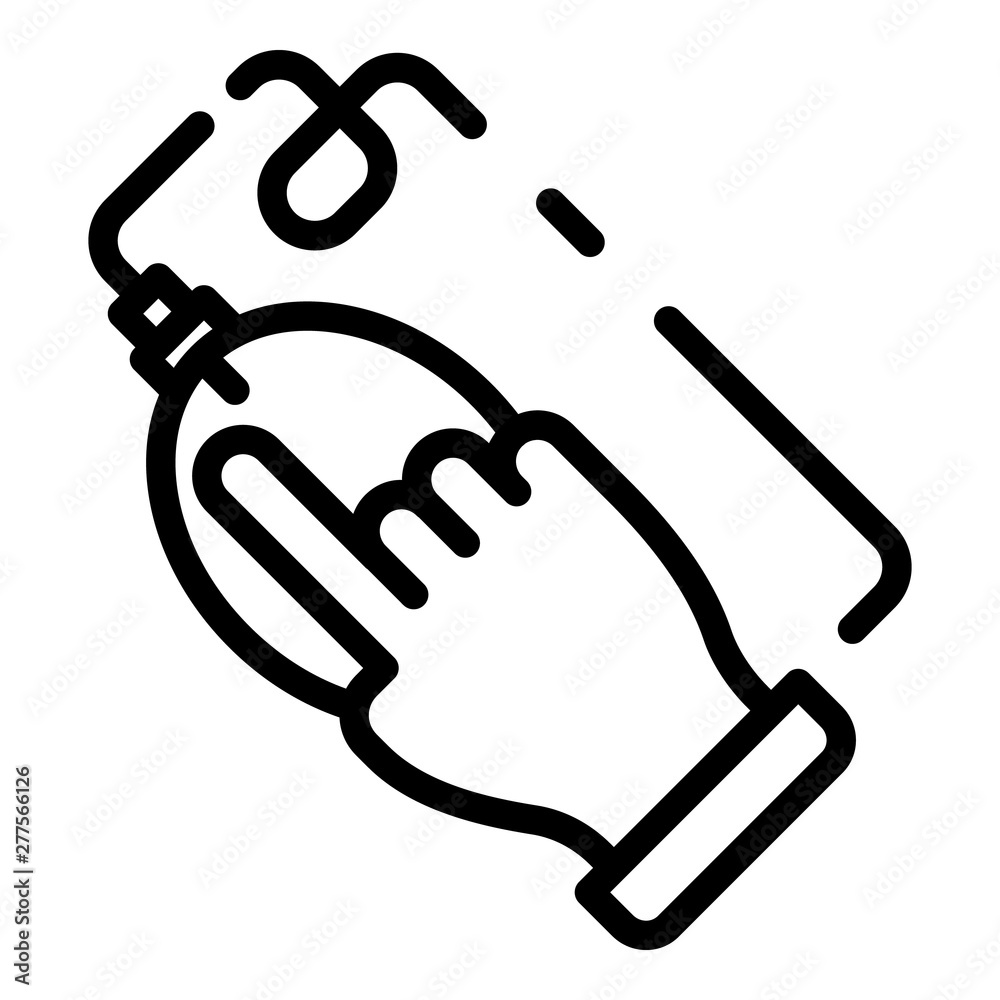 Poster hand click on mouse icon. outline hand click on mouse vector icon for web design isolated on white b