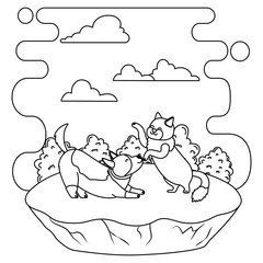 Cat and dog cartoon design