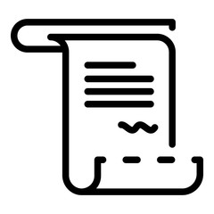 Cash money invoice icon. Outline cash money invoice vector icon for web design isolated on white background