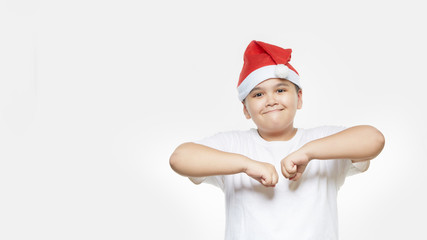 Portrait of happy santa boy