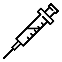 Drug syringe icon. Outline drug syringe vector icon for web design isolated on white background