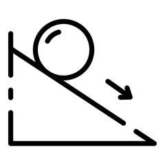 Friction force icon. Outline friction force vector icon for web design isolated on white background