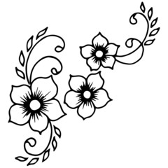 Naklejka premium graphic flowers, without color