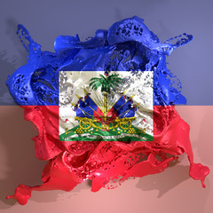 Haiti flag liquid