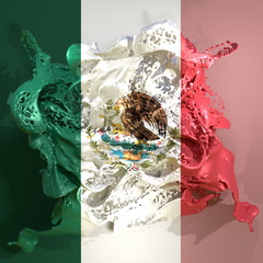 Mexico flag liquid