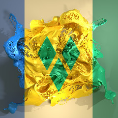 Saint Vincent and the Grenadines flag liquid