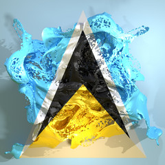 Saint Lucia flag liquid