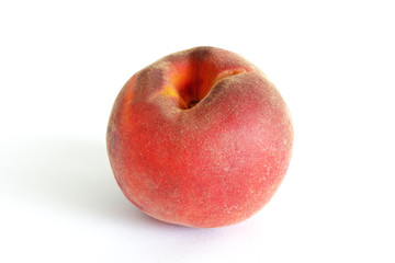 Sweet ripe peaches on a white background