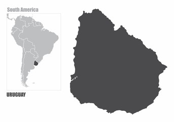 Uruguay silhouette map