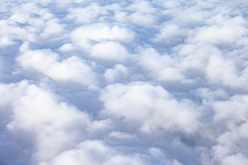 landscape above white clouds
