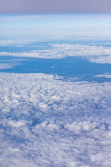 Fototapeta na wymiar landscape above white clouds