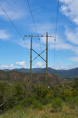 Obraz premium Old powerline in the mountains