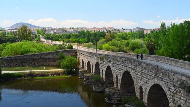 The Puente Romano is a Roman bridge over the Guadiana River at Mérida, Spain.