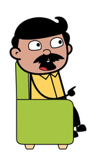 Pointing and Talking - Indian Cartoon Man Father Vector Illustration
